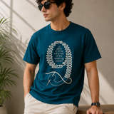 Pattern 9 – Persian Blue Tee Premium Oversized Graphic Printed T-Shirt for Men