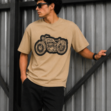 Bullet – Sand Beige Tee Premium Oversized Graphic Printed T-Shirt for Men