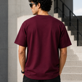 Growth – Burgundy Wine Tee Premium Oversized Graphic Printed T-Shirt for Men