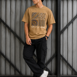 Different Sand Brown Premium Oversized Graphic Printed T-Shirt for Men