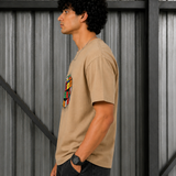 Cube – Sand Beige Tee Premium Oversized Graphic Printed T-Shirt for Men
