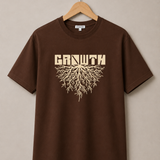 Growth – Espresso Brown Tee Premium Oversized Graphic Printed T-Shirt for Men