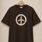 Aeroplane – Espresso Brown Tee Premium Oversized Graphic Printed T-Shirt for Men