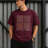 Different Wine Berry Premium Oversized Graphic Printed T-Shirt for Men