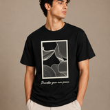 Geometric Black Premium Oversized Graphic Printed T-Shirt for Men