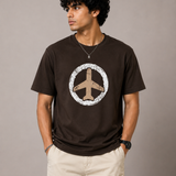 Aeroplane – Espresso Brown Tee Premium Oversized Graphic Printed T-Shirt for Men