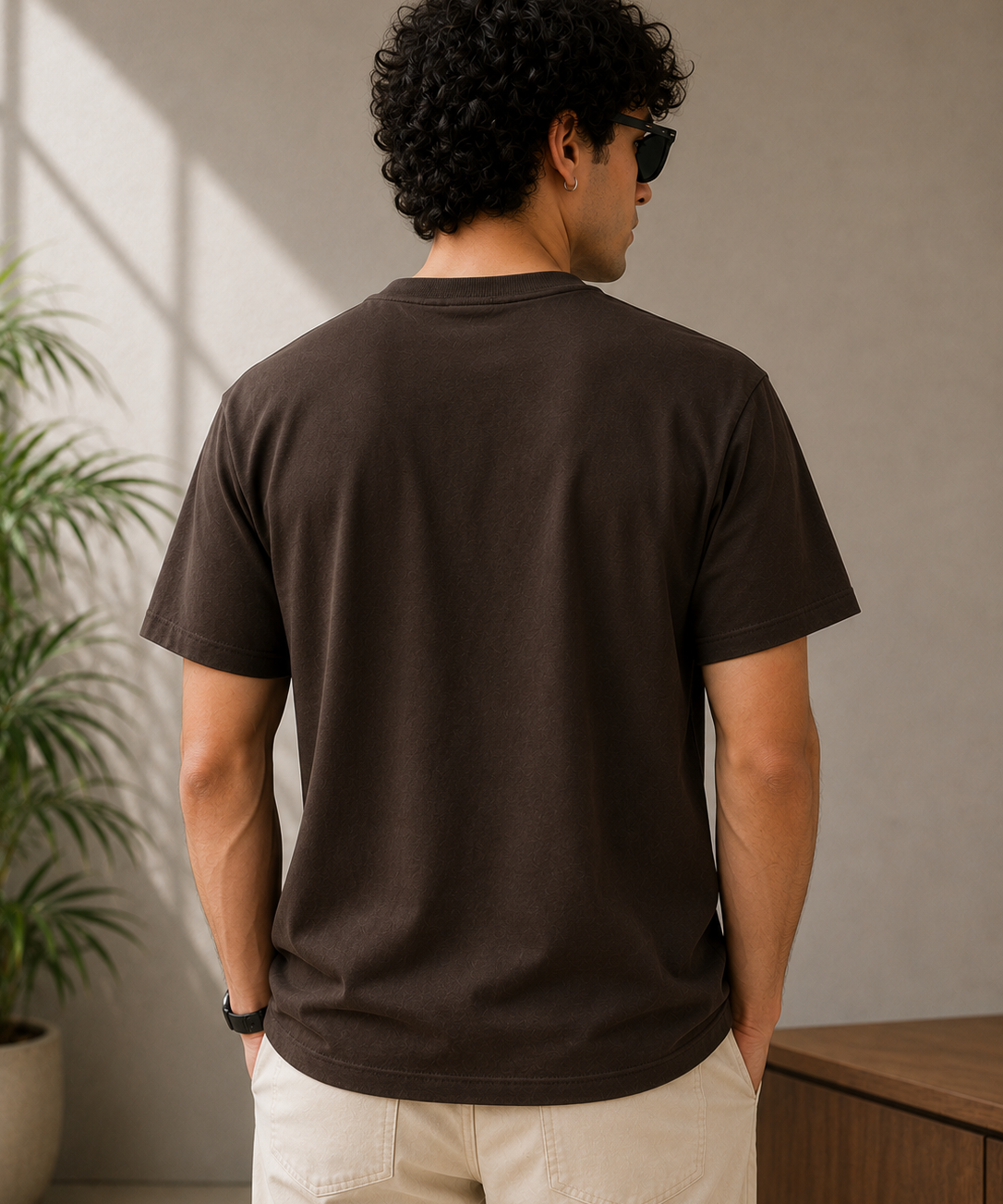 Pattern 9 – Espresso Brown Tee Premium Oversized Graphic Printed T-Shirt for Men