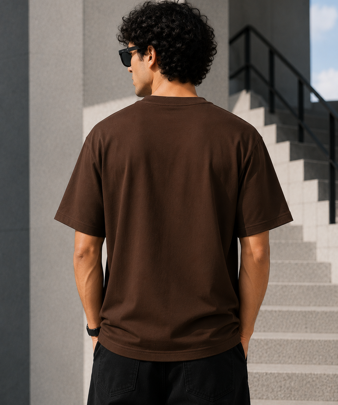 Growth – Espresso Brown Tee Premium Oversized Graphic Printed T-Shirt for Men
