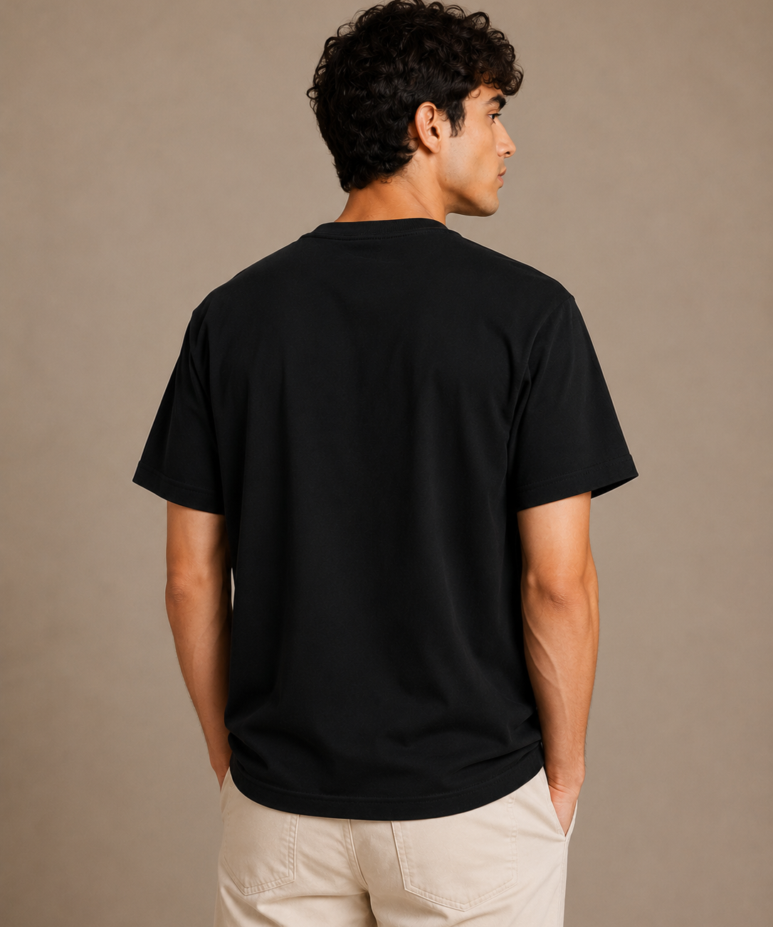Geometric Black Premium Oversized Graphic Printed T-Shirt for Men