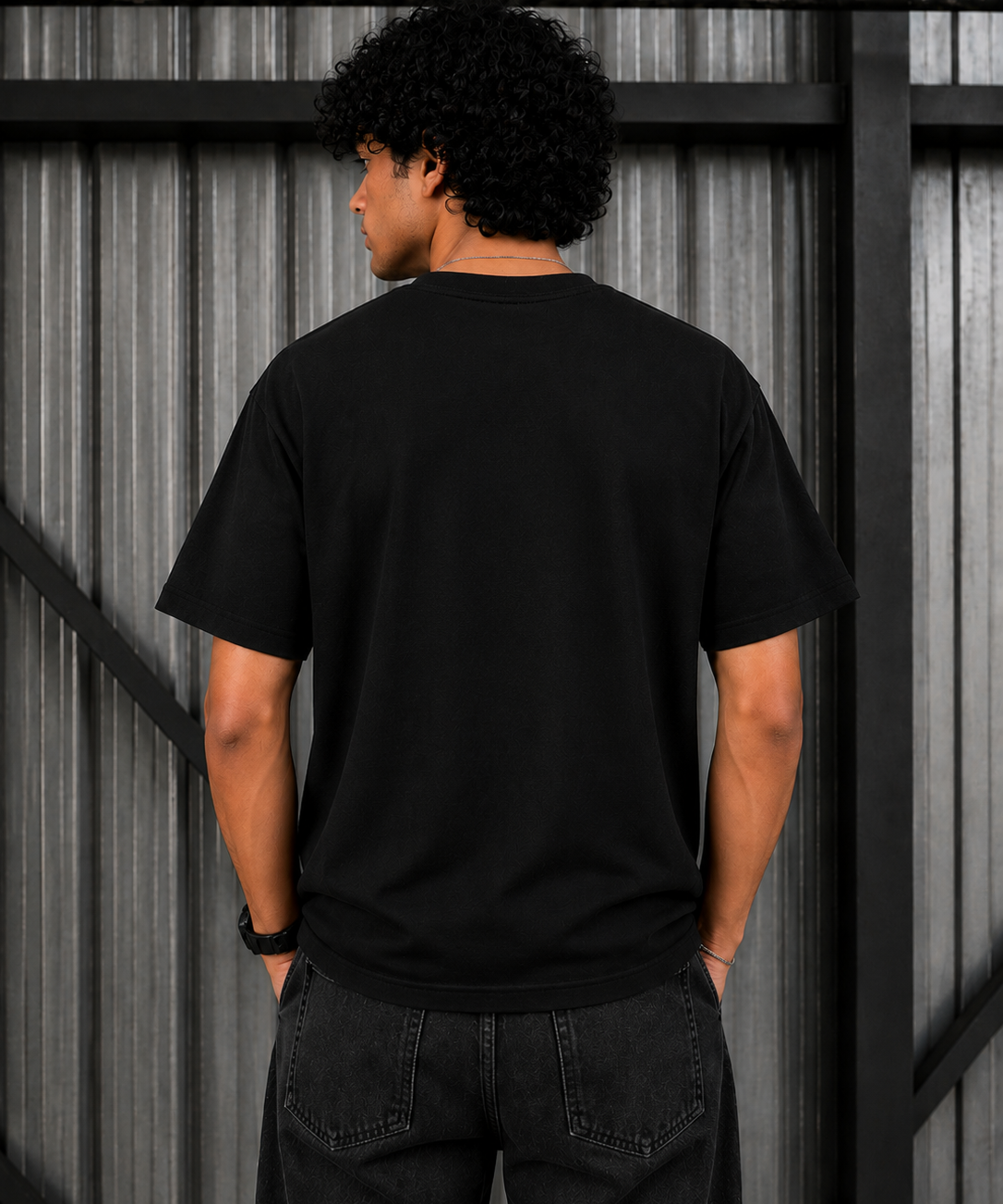 Cube – Midnight Black Tee Premium Oversized Graphic Printed T-Shirt for Men