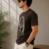 Pattern 9 – Espresso Brown Tee Premium Oversized Graphic Printed T-Shirt for Men