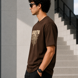 Growth – Espresso Brown Tee Premium Oversized Graphic Printed T-Shirt for Men