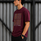 Different Wine Berry Premium Oversized Graphic Printed T-Shirt for Men