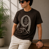 Pattern 9 – Espresso Brown Tee Premium Oversized Graphic Printed T-Shirt for Men