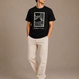 Geometric Black Premium Oversized Graphic Printed T-Shirt for Men