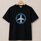 Aeroplane – Midnight Black Tee Premium Oversized Graphic Printed T-Shirt for Men