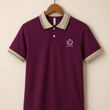 Polo Neck Wine || Premium  Contrast Collar Polo T-Shirt