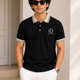 Polo Neck Black || Premium  Contrast Collar Polo T-Shirt