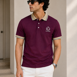 Polo Neck Wine || Premium  Contrast Collar Polo T-Shirt