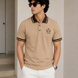 Polo Neck D-Fawn || Premium  Contrast Collar Polo T-Shirt