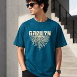 Growth – Ocean blue Tee Premium Oversized Graphic Printed T-Shirt for Men
