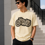 Bullet – Cream Beige Tee Premium Oversized Graphic Printed T-Shirt for Men