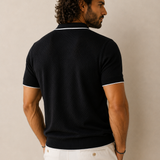 Men's Dot Knitted Polo Neck T-Shirt | Premium Textured Knit | Regular Fit