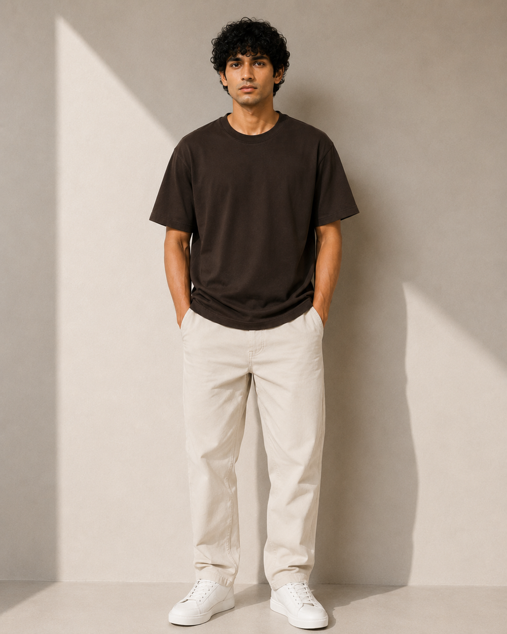 Plain D-Coffee Premium Oversized Drop Shoulder T-Shirt for Men