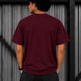 Pattern 9 – Burgundy Wine Tee Premium Oversized Graphic Printed T-Shirt for Men