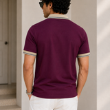 Polo Neck Wine || Premium  Contrast Collar Polo T-Shirt