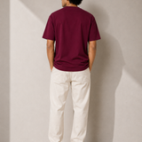 Plain Wine Premium Oversized Drop Shoulder T-Shirt for Men