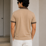 Polo Neck D-Fawn || Premium  Contrast Collar Polo T-Shirt
