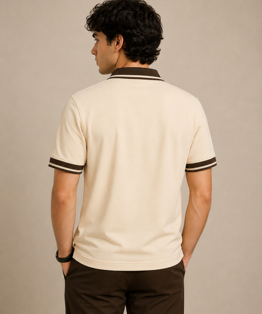 Polo Neck Butter || Premium  Contrast Collar Polo T-Shirt