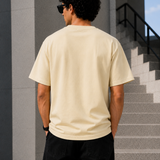Bullet – Cream Beige Tee Premium Oversized Graphic Printed T-Shirt for Men