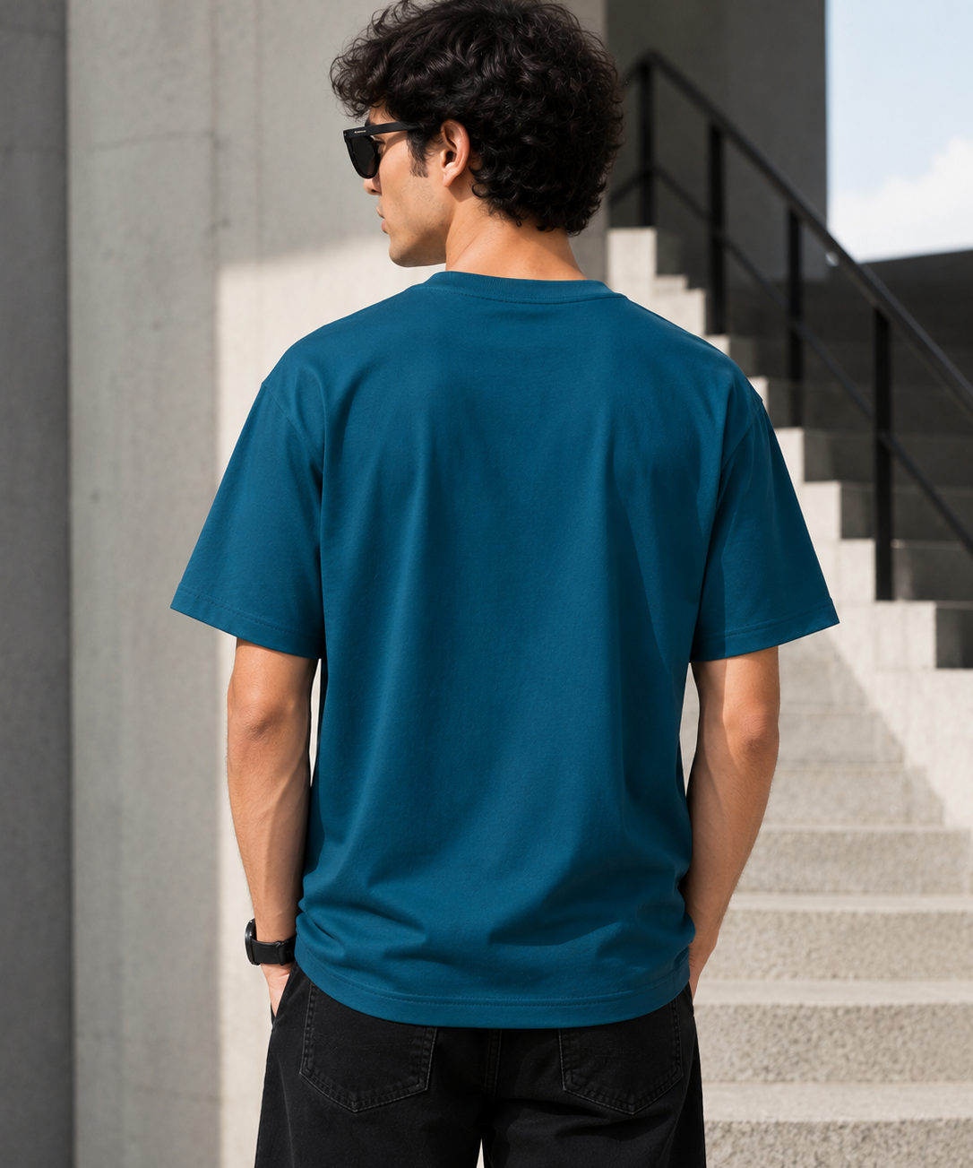 Growth – Ocean blue Tee Premium Oversized Graphic Printed T-Shirt for Men