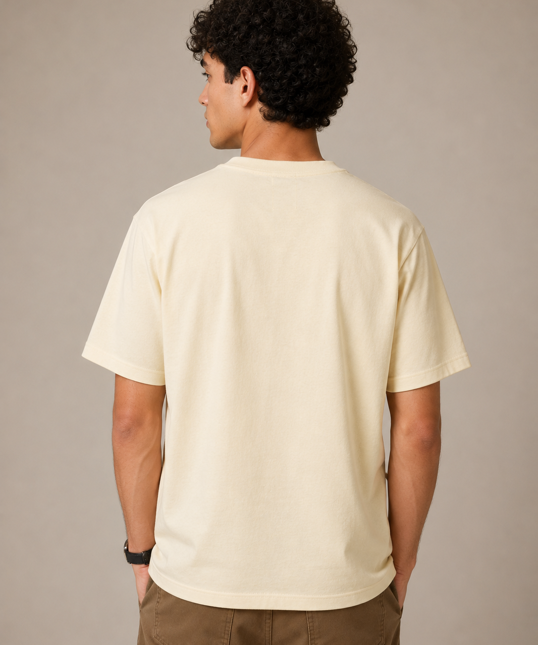 Different – Cream Beige Tee Premium Oversized Graphic Printed T-Shirt for Men