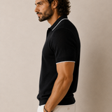 Men's Dot Knitted Polo Neck T-Shirt | Premium Textured Knit | Regular Fit