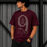 Pattern 9 – Burgundy Wine Tee Premium Oversized Graphic Printed T-Shirt for Men