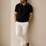 Men's Dot Knitted Polo Neck T-Shirt | Premium Textured Knit | Regular Fit
