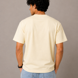 Cube – Cream Beige Tee Premium Oversized Graphic Printed T-Shirt for Men