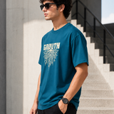 Growth – Ocean blue Tee Premium Oversized Graphic Printed T-Shirt for Men