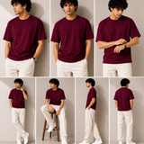 Plain Wine Premium Oversized Drop Shoulder T-Shirt for Men