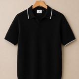 Men's Dot Knitted Polo Neck T-Shirt | Premium Textured Knit | Regular Fit