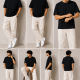 Plain Black Premium Oversized Drop Shoulder T-Shirt for Men