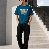 Growth – Ocean blue Tee Premium Oversized Graphic Printed T-Shirt for Men