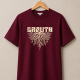 Growth – Burgundy Wine Tee Premium Oversized Graphic Printed T-Shirt for Men