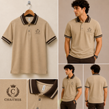 Polo Neck D-Fawn || Premium  Contrast Collar Polo T-Shirt