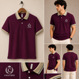 Polo Neck Wine || Premium  Contrast Collar Polo T-Shirt