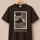 Geomatric Dark Brown Premium Oversized Graphic Printed T-Shirt for Men