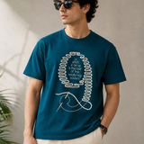 Pattern 9 – Persian Blue Tee Premium Oversized Graphic Printed T-Shirt for Men